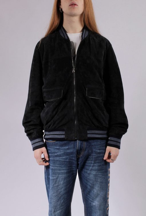 DOLCE&GABBANA blue navy suede jacket