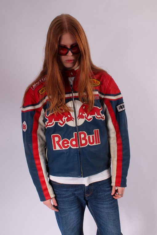REDBULL Racing Tricolor Leather Motorcycle Jacket - immagine 3
