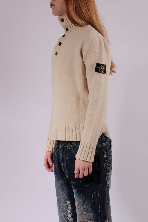 STONE ISLAND Green badge Buttoned Sweater - immagine 2