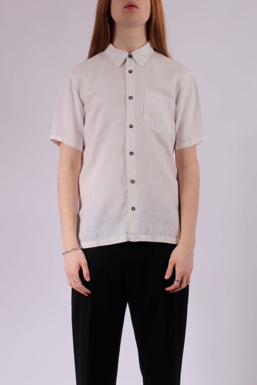 STONE ISLAND Linen Short-Sleeve Shirt