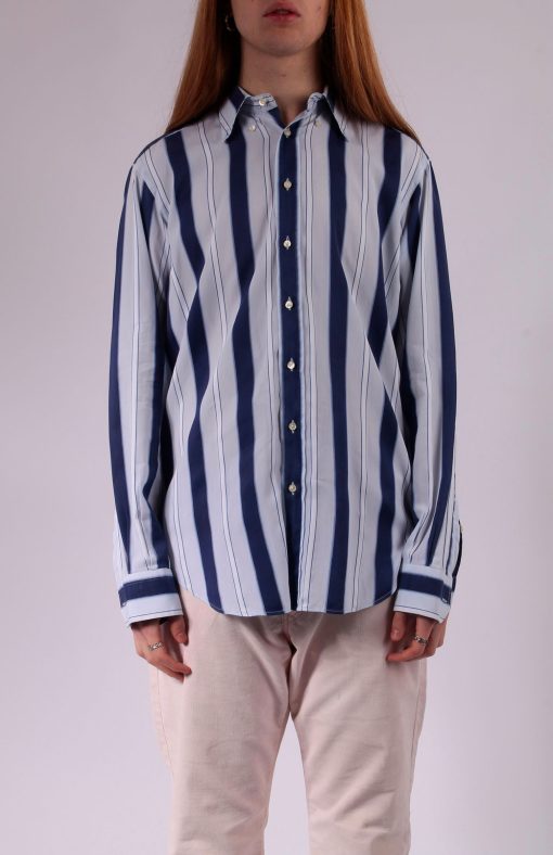 ETRO White Blue Striped Shirt