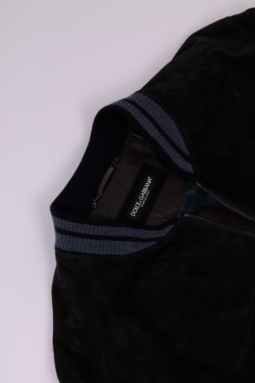 DOLCE&GABBANA blue navy suede jacket - immagine 3