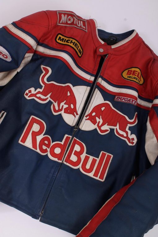 REDBULL Racing Tricolor Leather Motorcycle Jacket - immagine 8