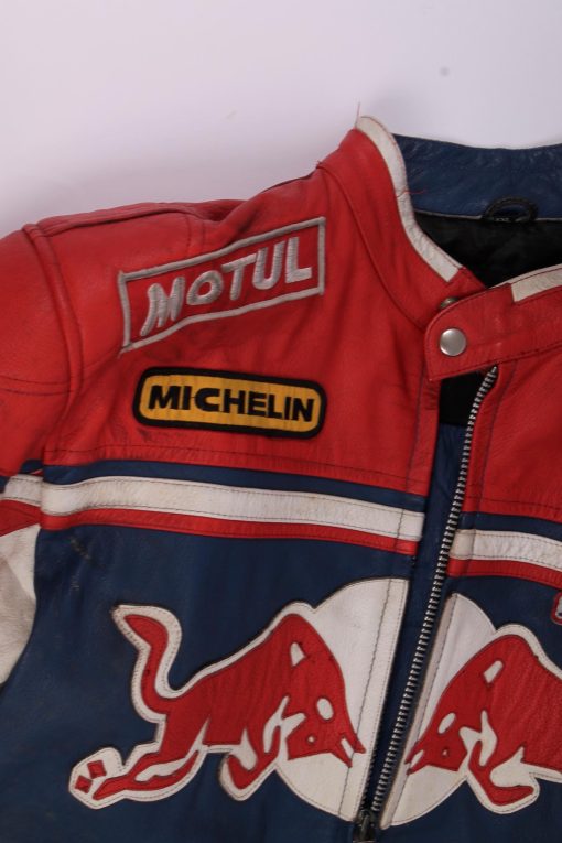 REDBULL Racing Tricolor Leather Motorcycle Jacket - immagine 7
