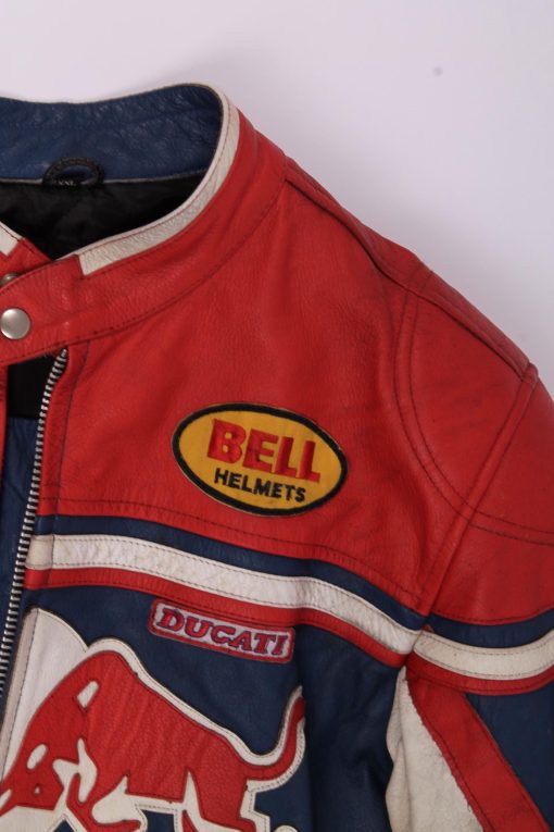 REDBULL Racing Tricolor Leather Motorcycle Jacket - immagine 6