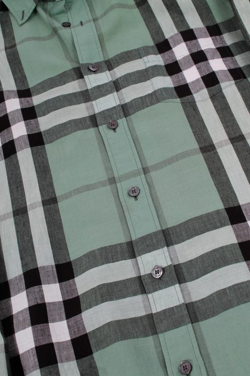 BURBERRY Nova Check Green Shirt - immagine 3