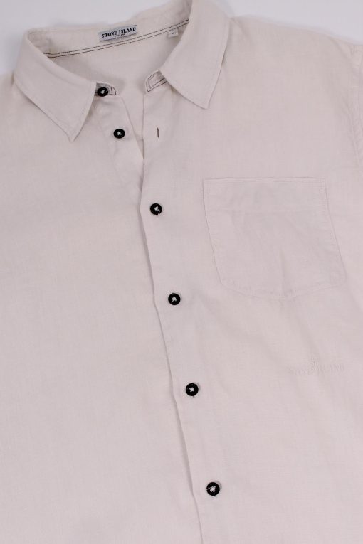 STONE ISLAND Linen Short-Sleeve Shirt - immagine 4