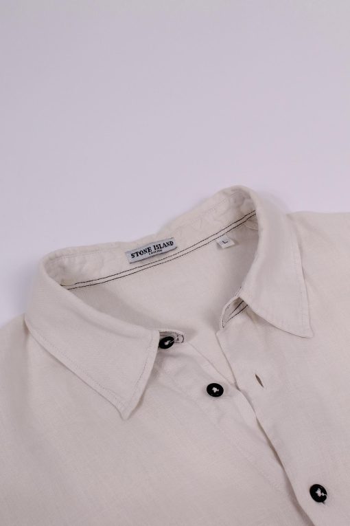 STONE ISLAND Linen Short-Sleeve Shirt - immagine 5