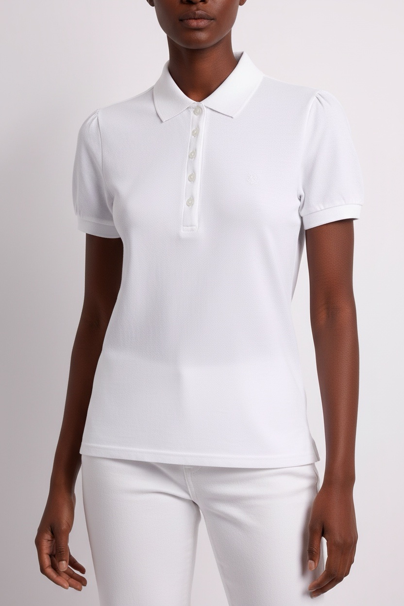 BURBERRY White Cotton Polo Shirt