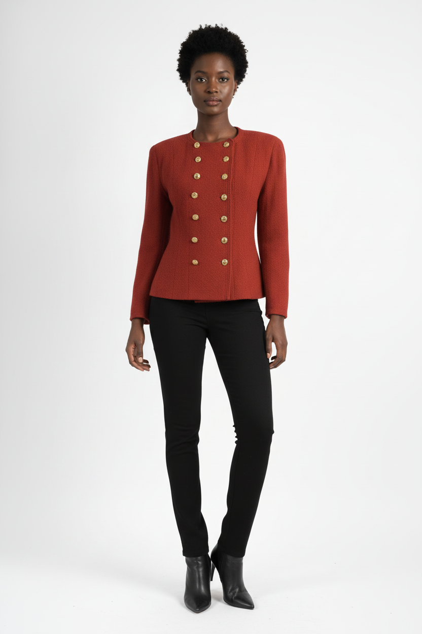 CHANEL Blazer Tweed red