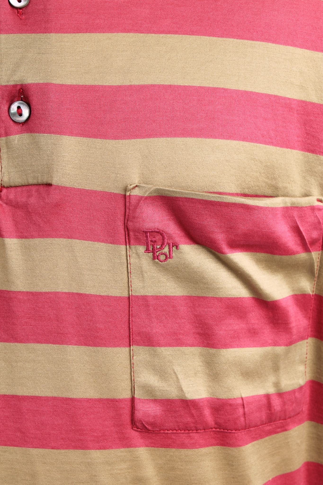 Alternative view of CHRISTIAN DIOR Striped Polo Pink Gold