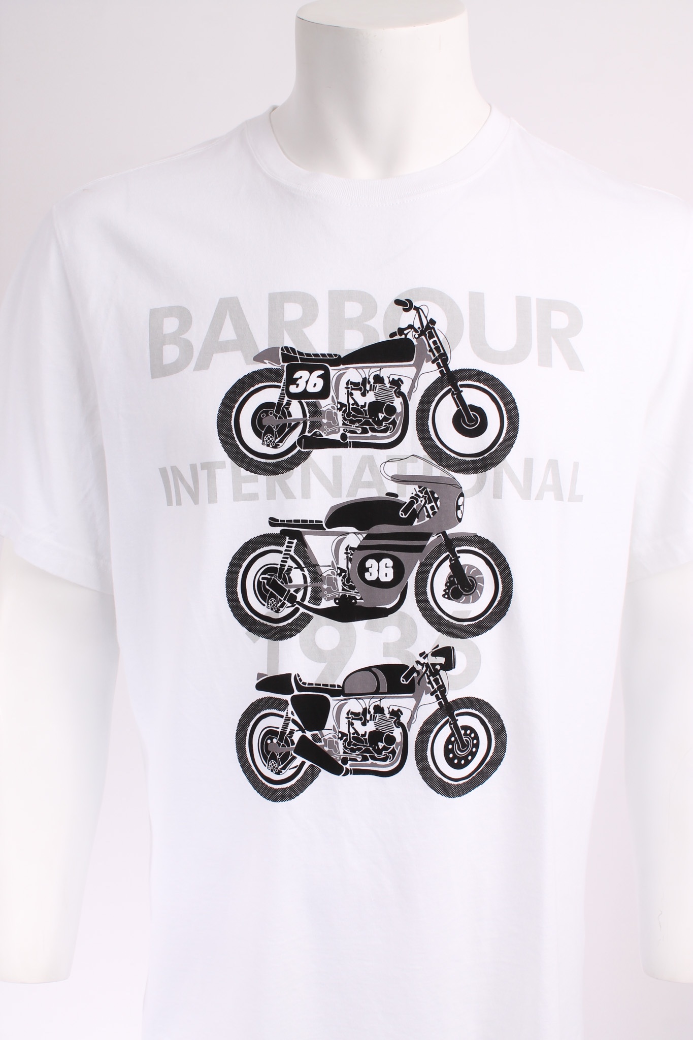 Alternative view of BARBOUR Graphic T-Shirt White Motorcycle Print