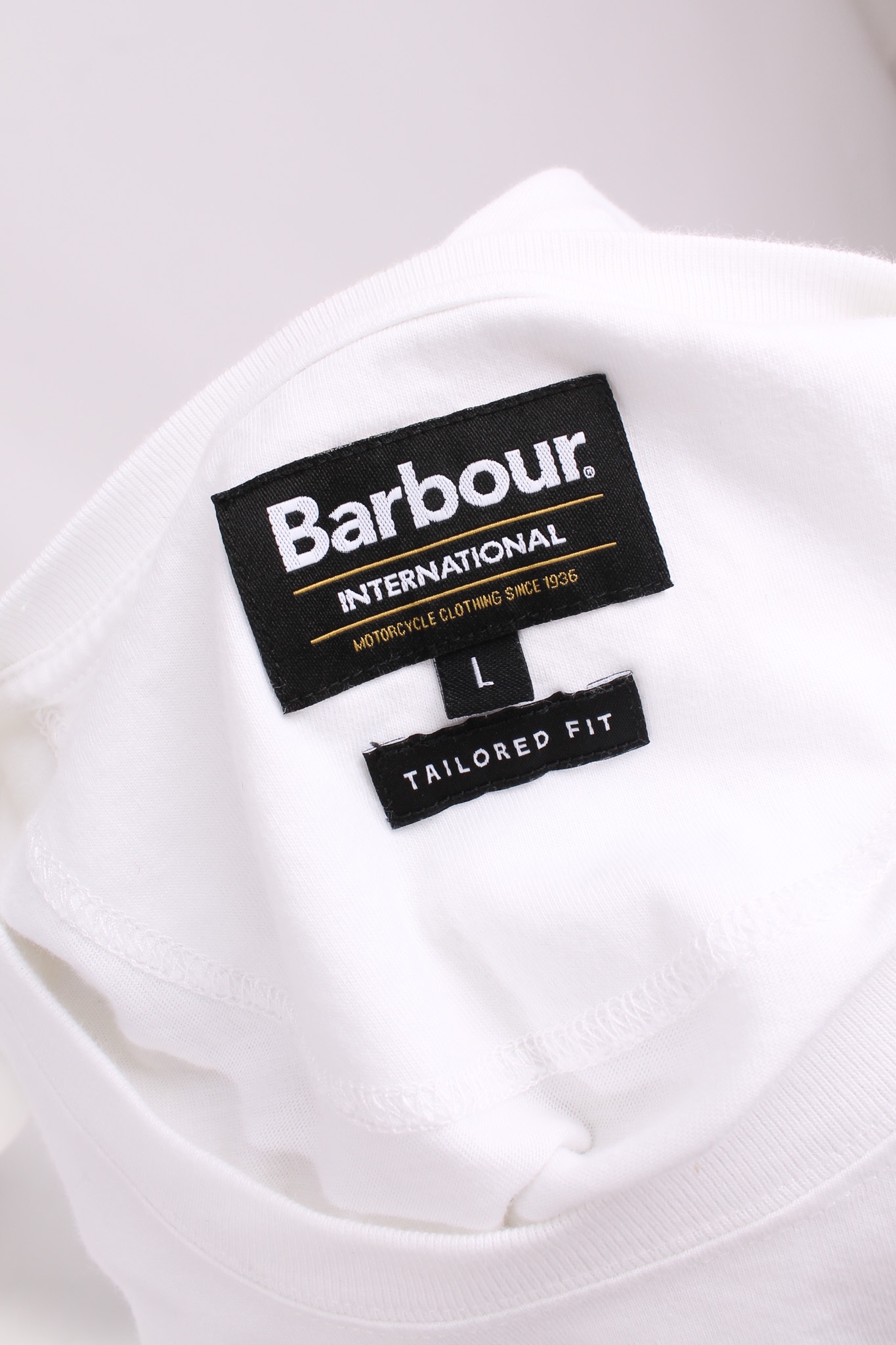 BARBOUR Graphic T-Shirt White Motorcycle Print - immagine 3