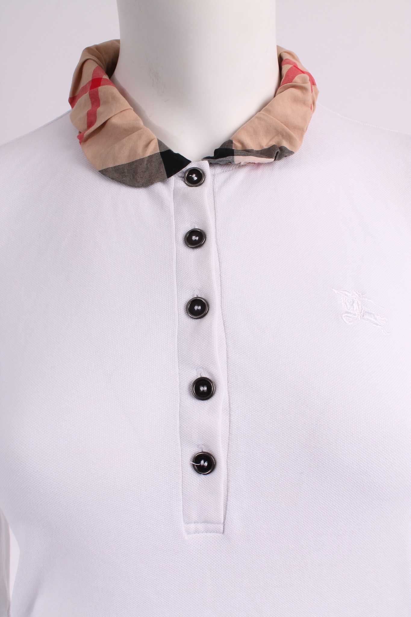 Alternative view of BURBERRY Long Sleeve Polo Shirt Check Collar