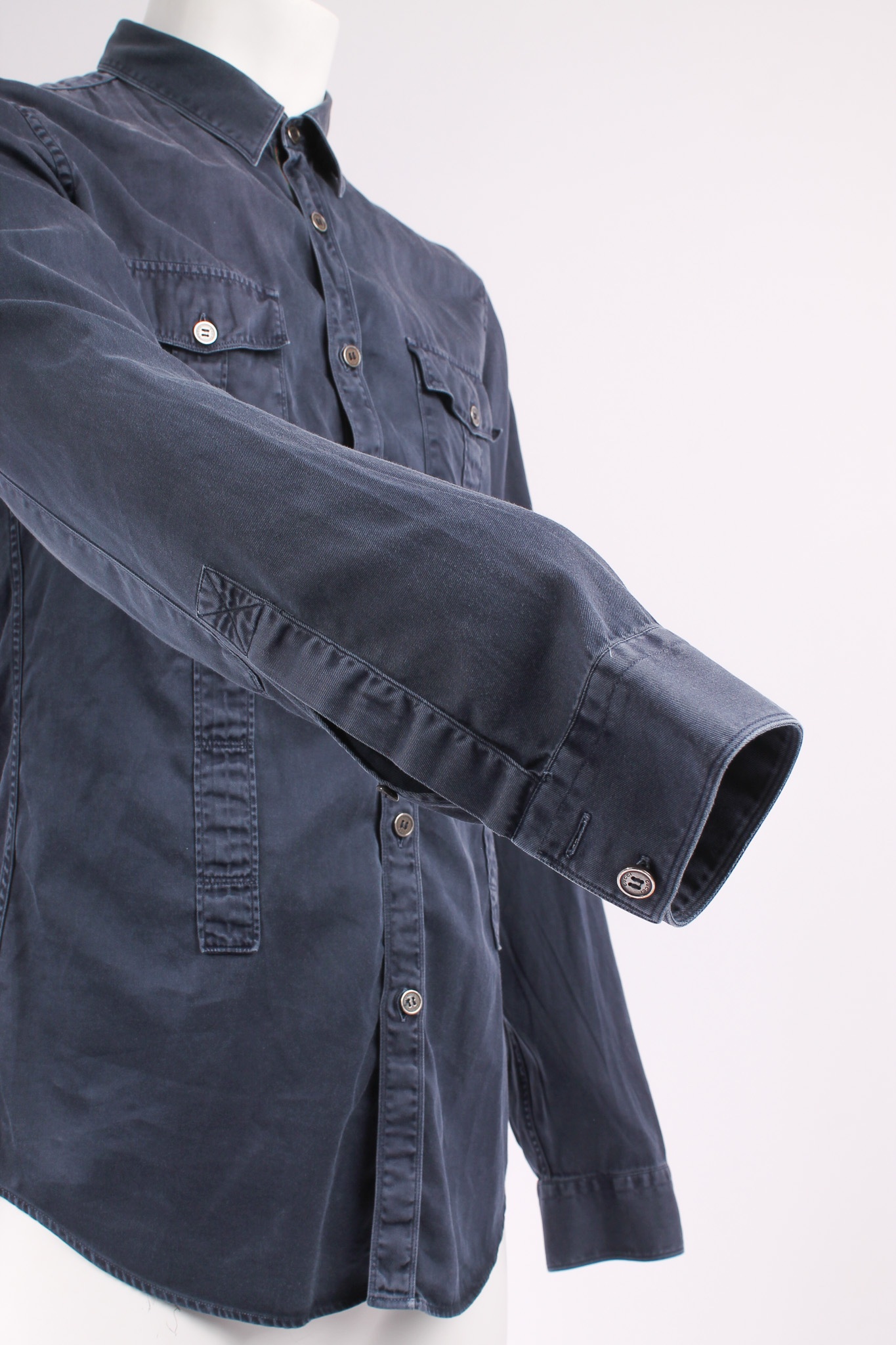 GUCCI Navy Cotton Shirt GG Monogram - immagine 5