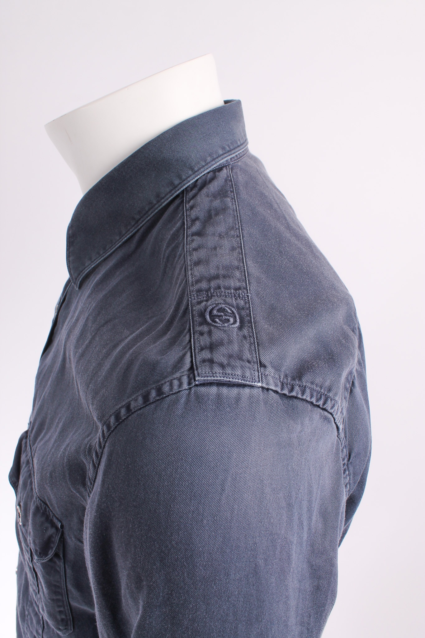 Alternative view of GUCCI Navy Cotton Shirt GG Monogram