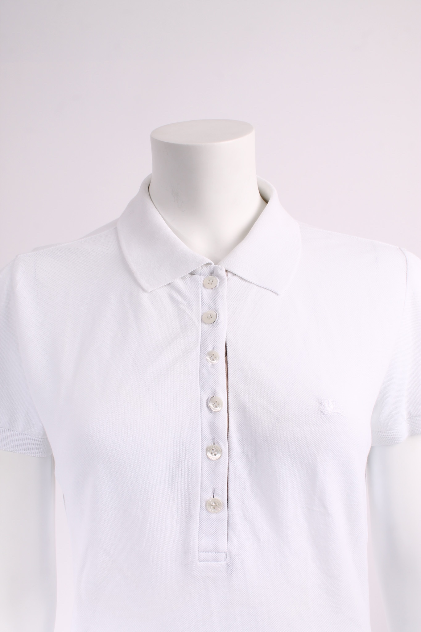 Alternative view of BURBERRY White Cotton Polo Shirt