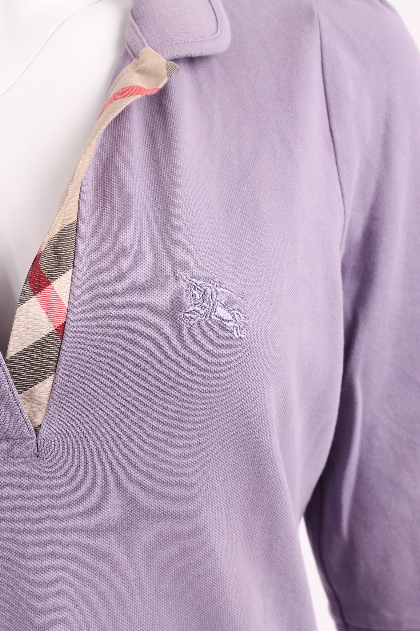 Alternative view of BURBERRY Lilac classic polo collar check