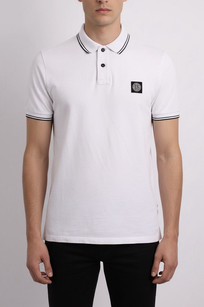 STONE ISLAND Polo Black logo