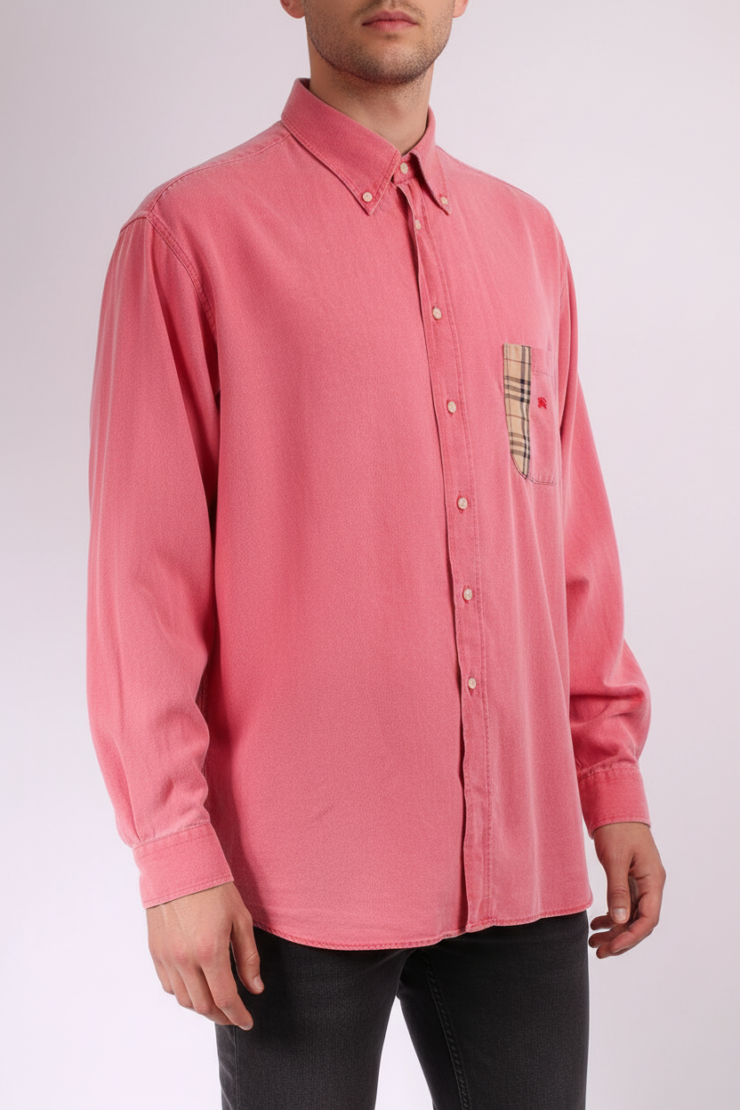BURBERRY Coral cotton shirt