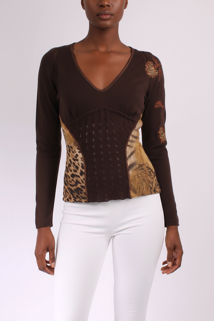 ROBERTO CAVALLI Leopard printed sweater